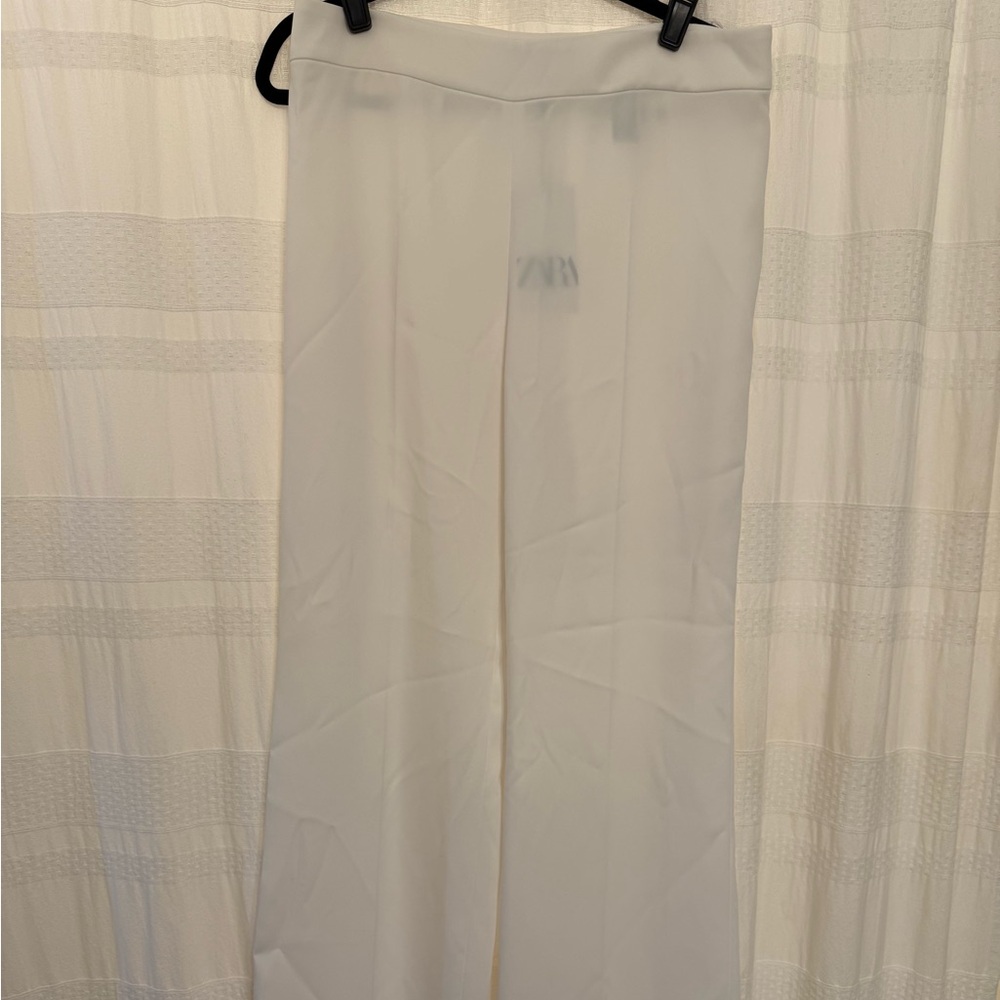 Zara White Suit Wide Leg Pants